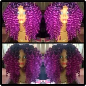 Purple multi colored 18in Wig